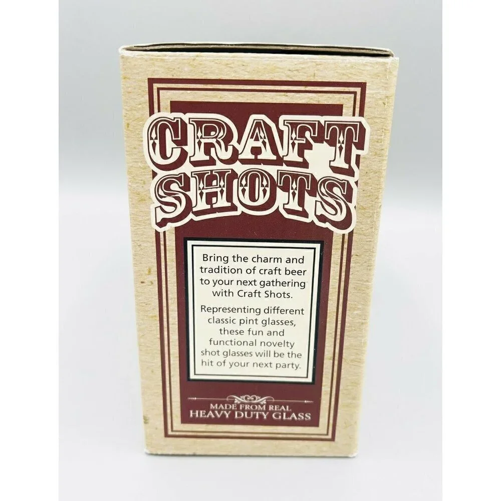 Set Of 4 Craft Beer Pub Shot Glasses Barware Classic Pint Shapes Brewery Box